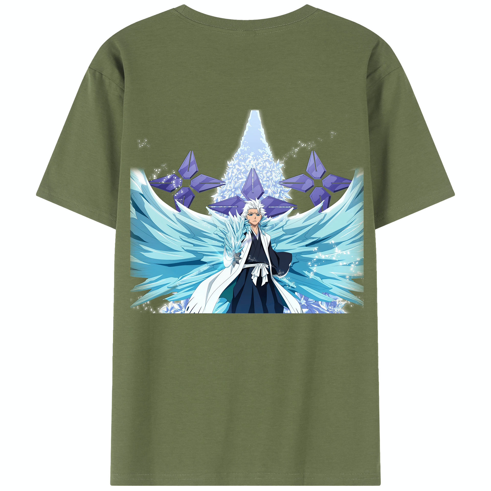 （画像用） ブリーチ 日番谷冬獅郎（ひつがや とうしろう） BLEACH Hitsugaya Toushirou 綿100％半袖Tシャツ（背面プリント）